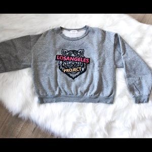 3/$50 Tiger Crew Neck Crop Sweater Pullover